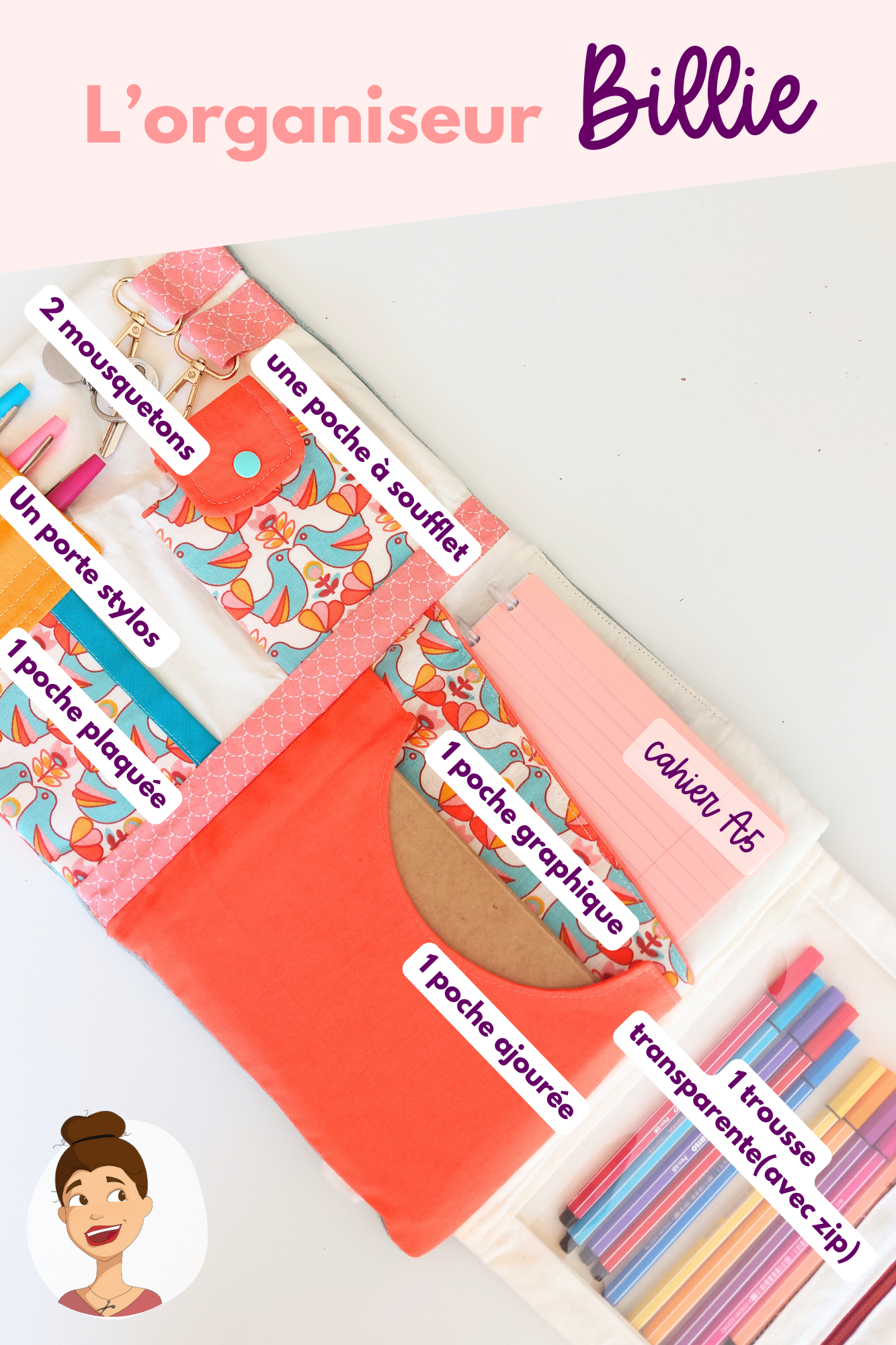 Patron de l'organiseur Billie