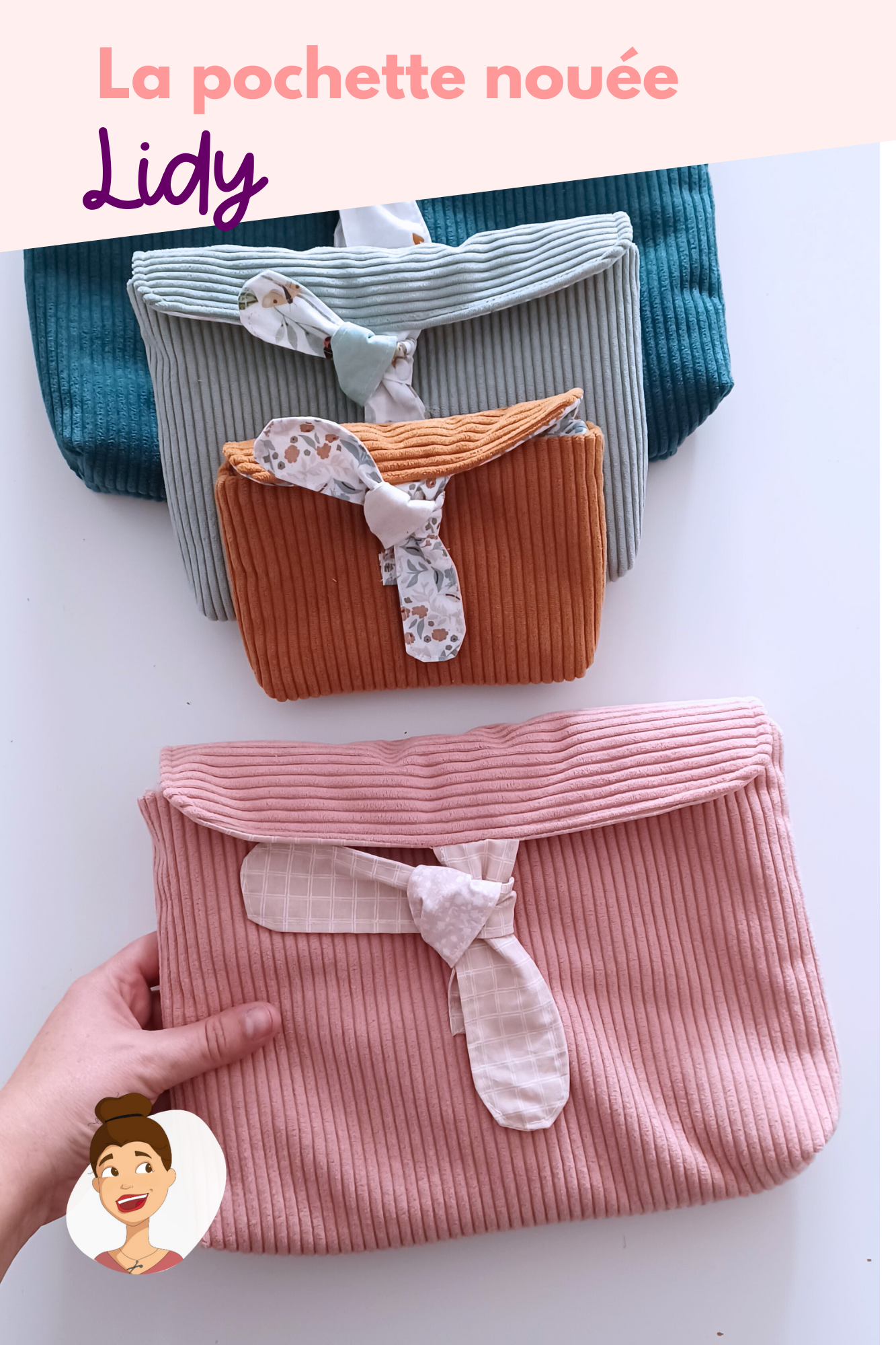 Patron de la pochette nouée Lidy