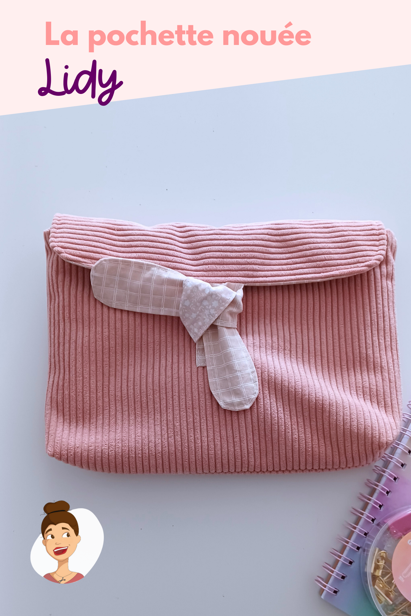 Patron de la pochette nouée Lidy