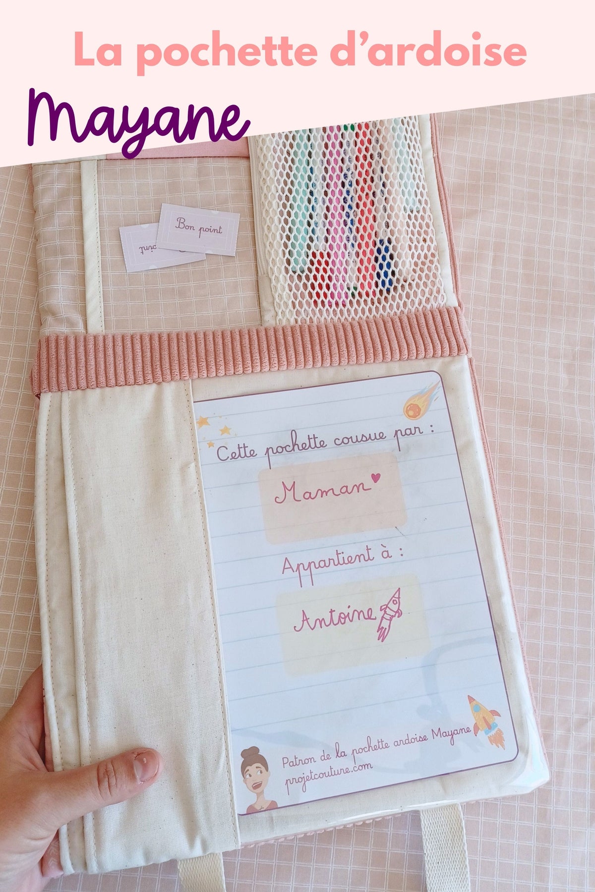 Patron couture tuto pdf - pochette ardoise velleda Cemailine 