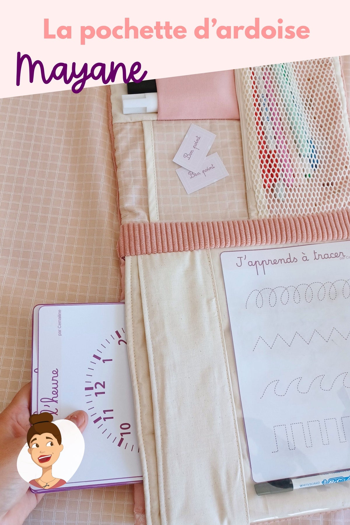 Patron couture tuto pdf - pochette ardoise velleda Cemailine 