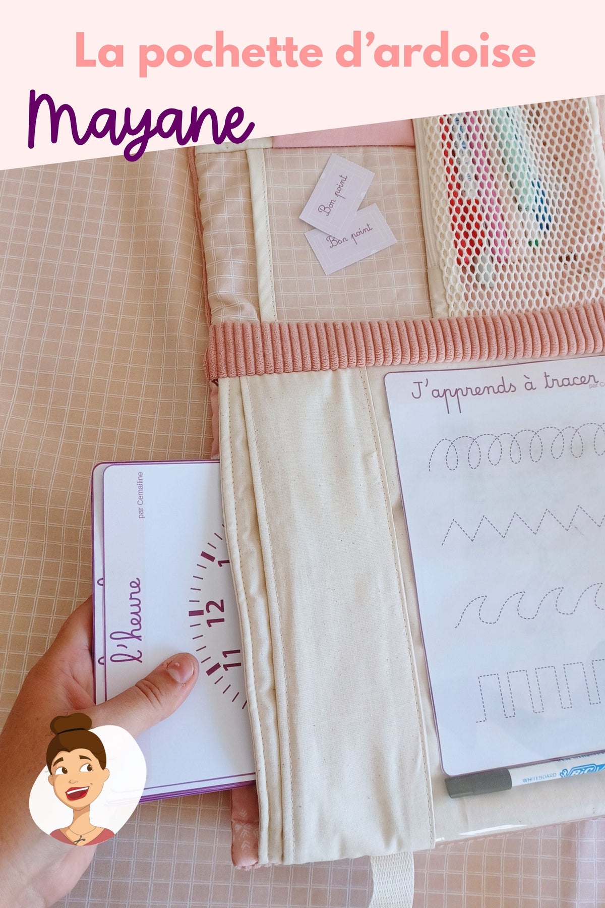 Patron couture tuto pdf - pochette ardoise velleda Cemailine 