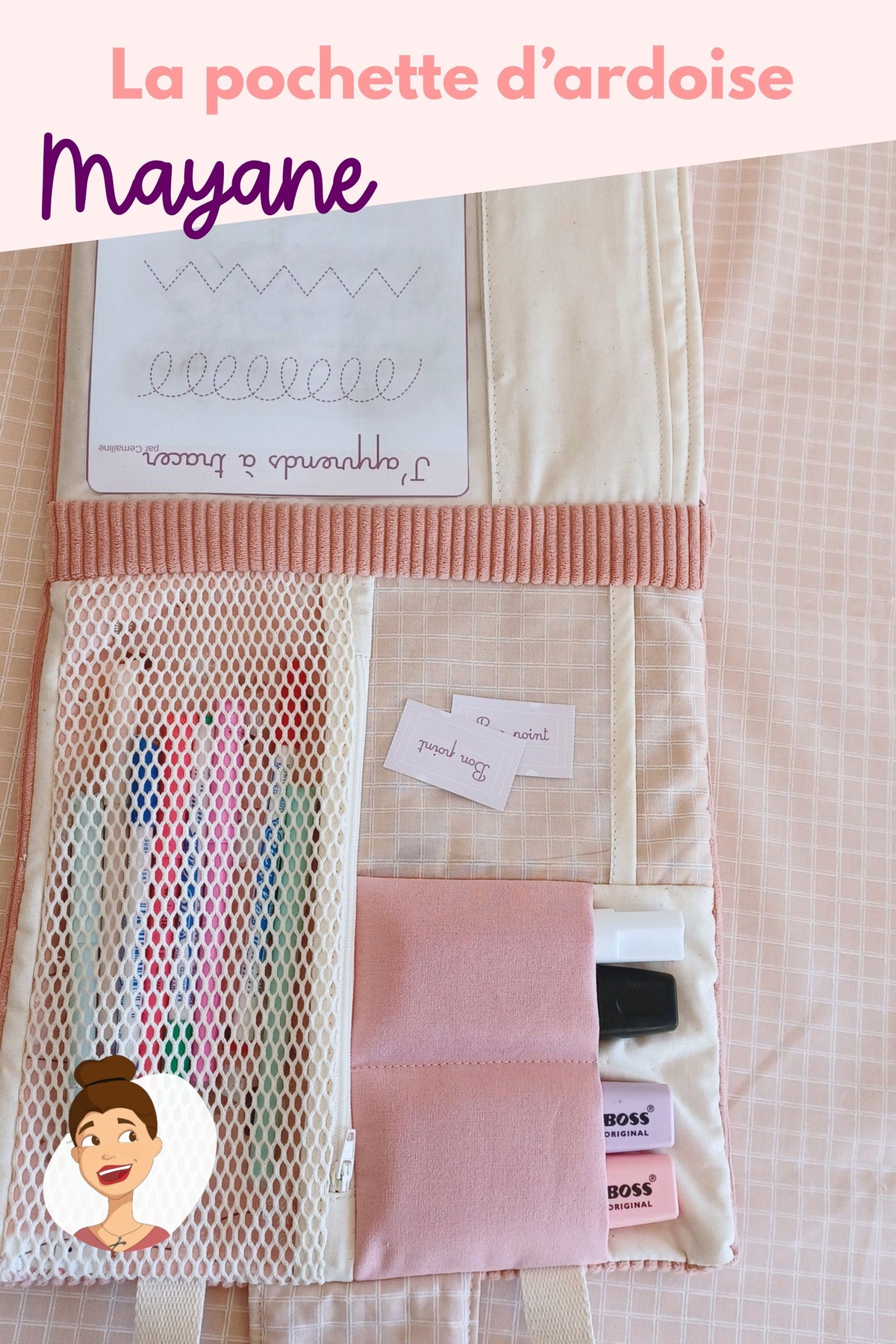 Patron couture tuto pdf - pochette ardoise velleda Cemailine 