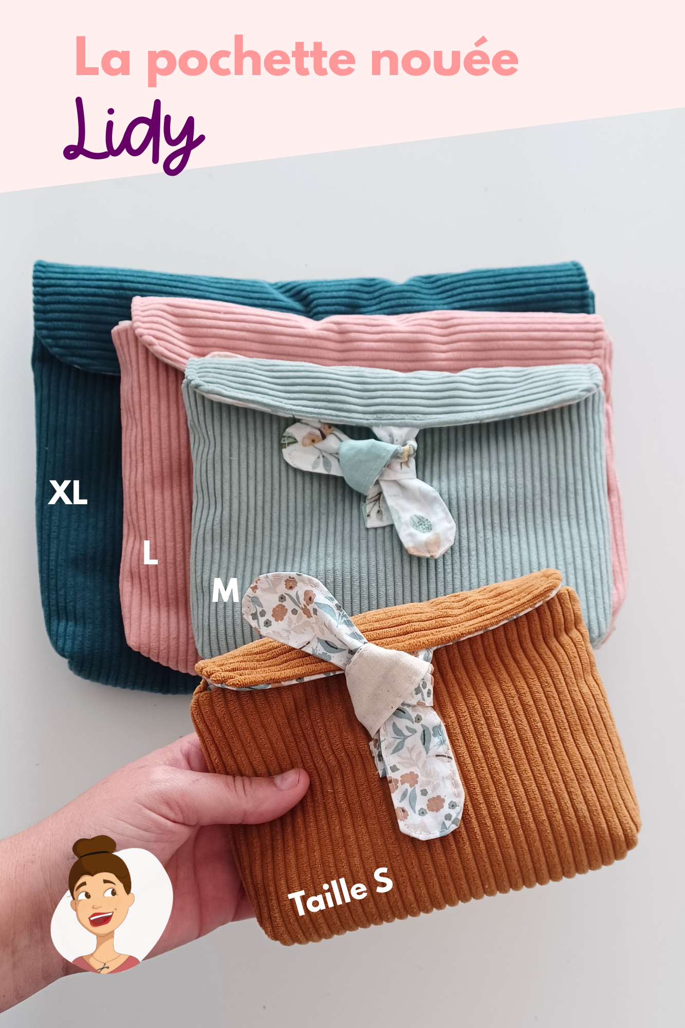 Patron de la pochette nouée Lidy