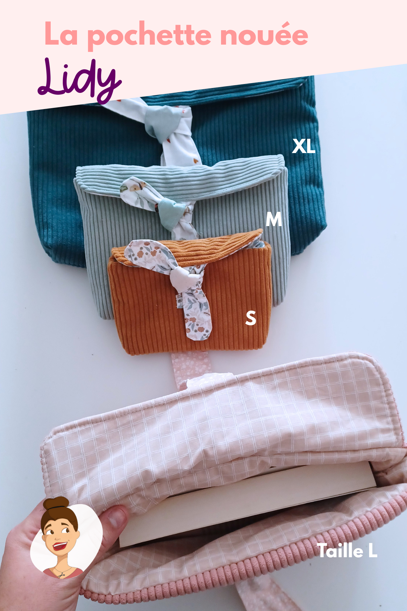 Patron de la pochette nouée Lidy