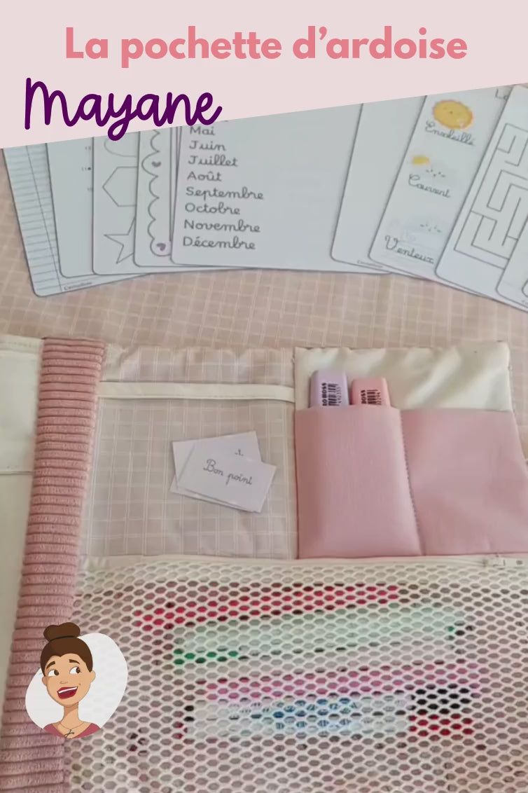Patron couture tuto pdf - pochette ardoise velleda Cemailine - tuto projet couture pdf facile pour pochette ardoise veleda et fiche pour enfant - cadeau de noel anniversaire - facile