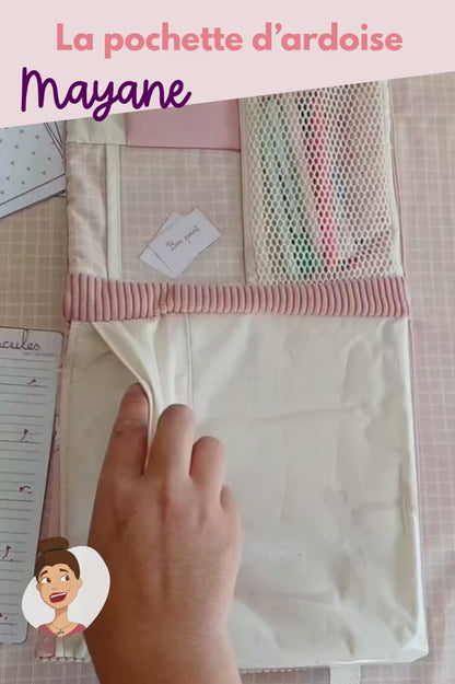 Patron couture tuto pdf - pochette ardoise velleda Cemailine - tuto projet couture pdf facile pour pochette ardoise veleda et fiche pour enfant - cadeau de noel anniversaire - facile