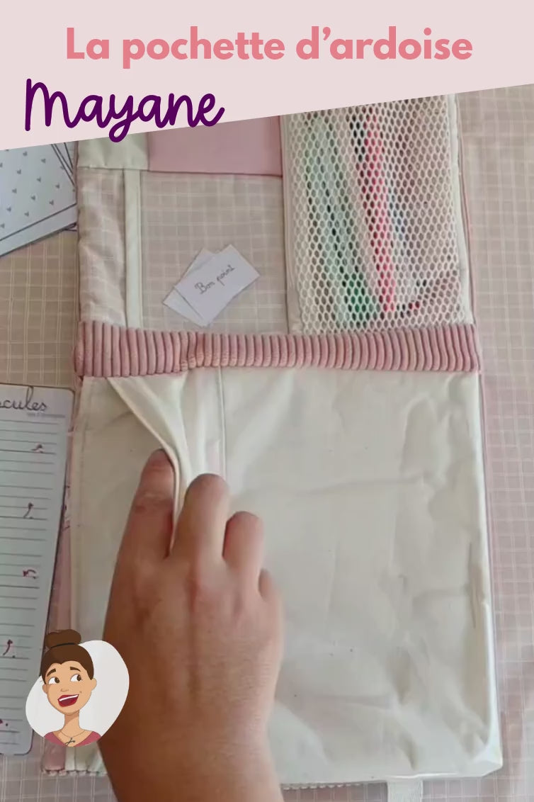 Patron couture tuto pdf - pochette ardoise velleda Cemailine - tuto projet couture pdf facile pour pochette ardoise veleda et fiche pour enfant - cadeau de noel anniversaire - facile